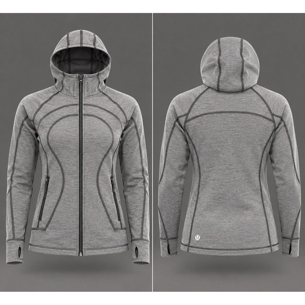 Lululemon Scuba Hoodie womens 6 Full Zip Jacket gray
